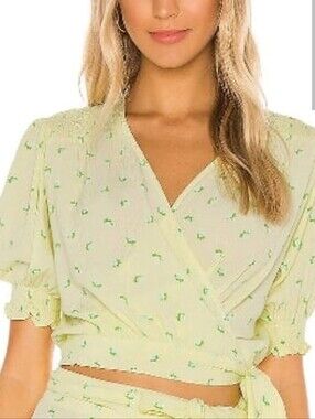 Faithfull the Brand Pale Yellow Floral Smocked Top